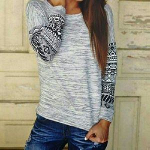 Long sleeve aztec tee