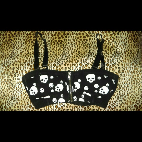 Black and White Skull Bra Top