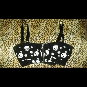 Black and White Skull Bra Top