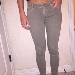 Zara soft khaki skinny jeans, perfect condition