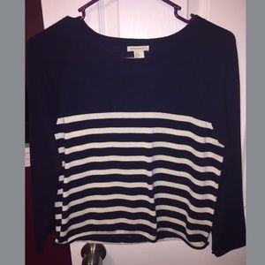 Navy blue/white stripe sweater