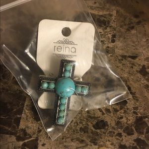 Turquoise cross ring, FREE with any purchase