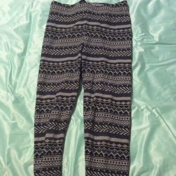 F21 Cool tone tribal print leggings