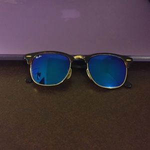 RayBan RB3016 Clubmaster-Matte Havana/ Blue Mirror