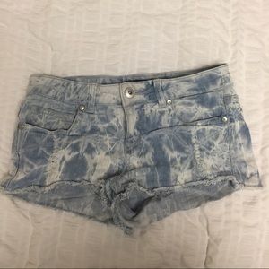 Tye dye blue and white Jean shorts