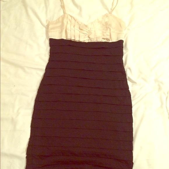Esley Black and Cream Dress