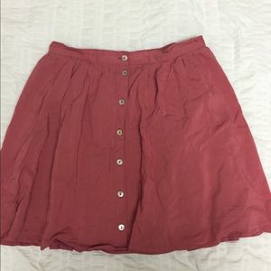 Dark pink button down skirt