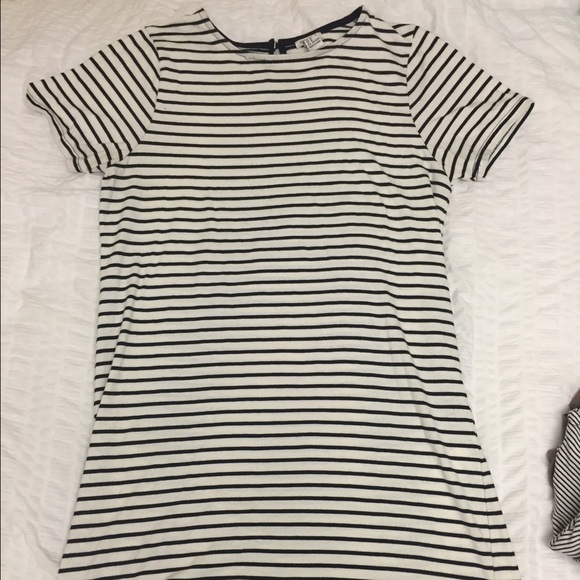Black and white striped dress