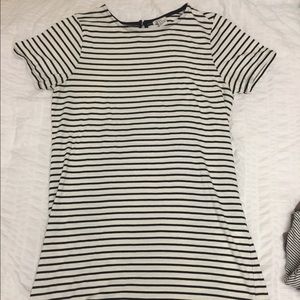 Black and white striped dress