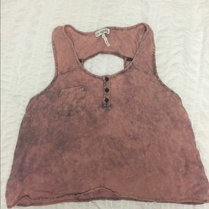 Nordstrom la hearts pink crop top