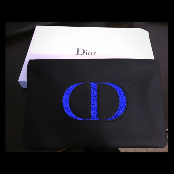 Christian Dior clutch, makeup/cosmetic black pouch