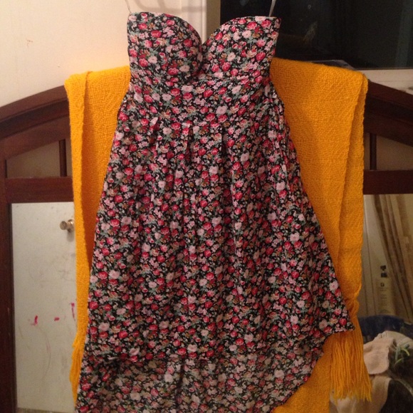 High low strapless dress