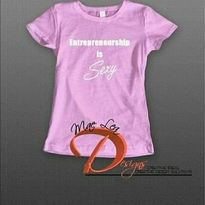 Entrepreneurship is Sexy Ladies Pink Fitted Tee