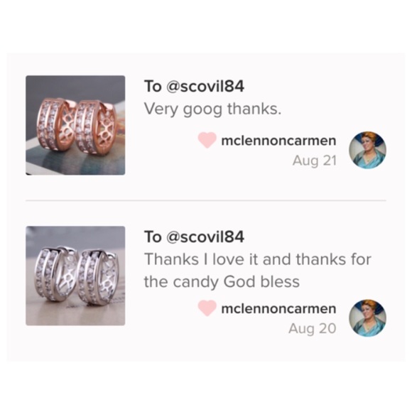 18K White Gold Plated CZ Huggie Earrings - Picture 4 of 4