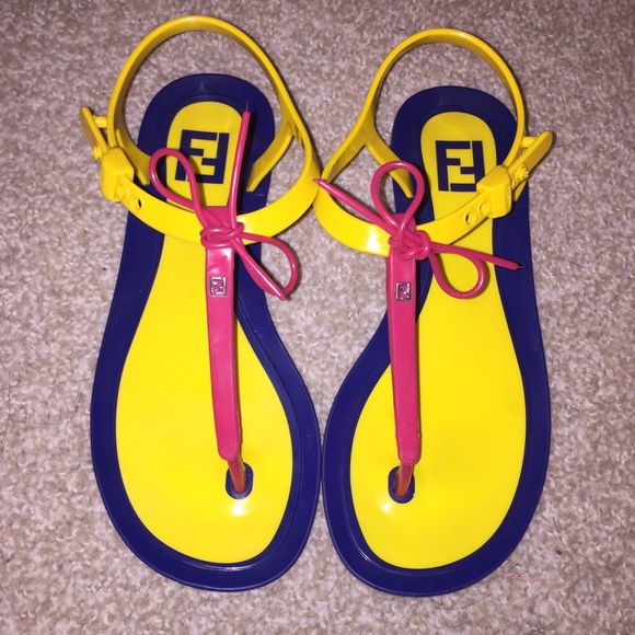 Fendi colorful jelly sandal