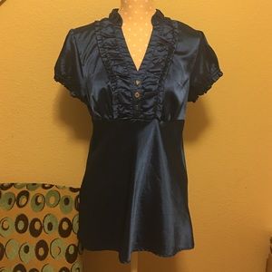 Charlotte Russe Royal Blue Tunic Top - Size Large