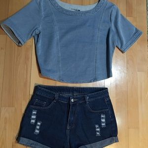 Denim Cropped top