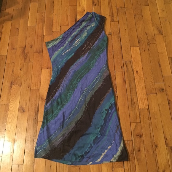 One shoulder silk dress