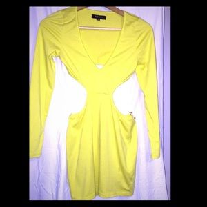 Yellow cutout Mini-dress!