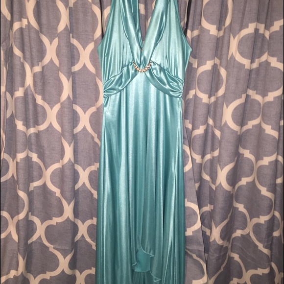 Formal or Semi Formal Teal satin dress