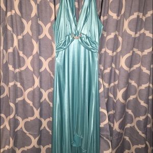 Formal or Semi Formal Teal satin dress