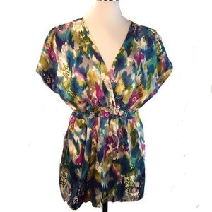 SOLD Lane Bryant Surplice Smocked Waist Blouse