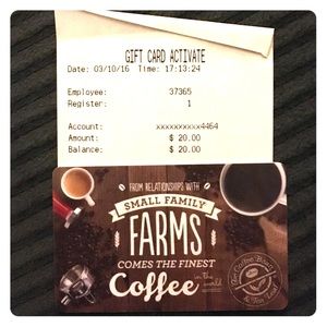 $20 gift card to The Coffee Bean
