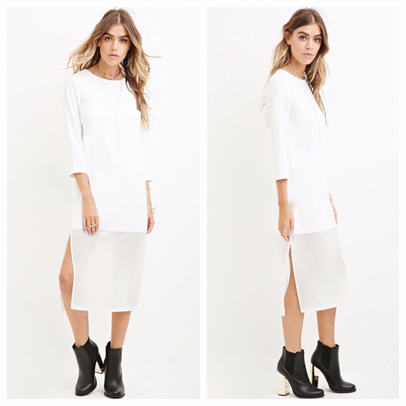 🚫SOLD Chiffon hem midi dress 🌬✨