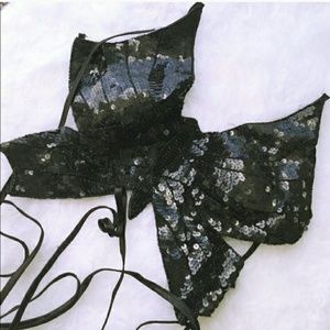 ?FLASH SALE?Black sequin butterfly rave top