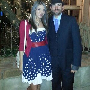 Betsy Johnson Doily Eyelet Strapless Dress