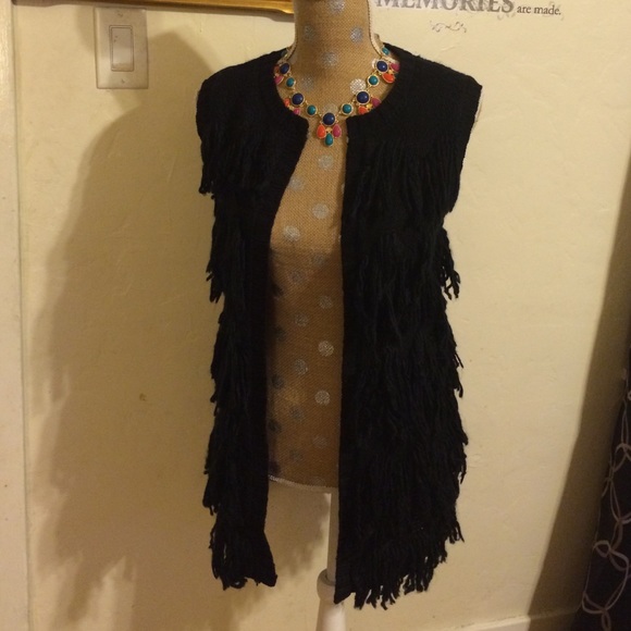 Black Tassel Sweater Vest
