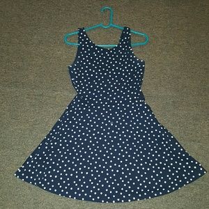 H&M Navy blue and white polka dotted dress!