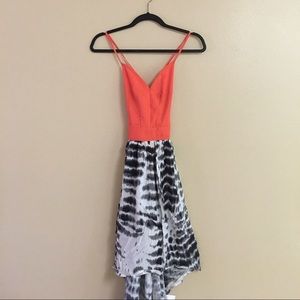 Orange and print dress