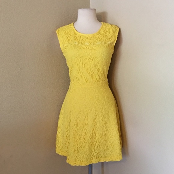 Yellow lace dress