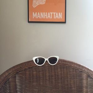 Cateye white sunglasses