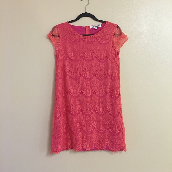 Pink lace dress