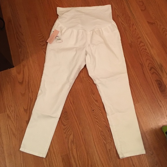 White maternity jeans