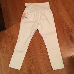 White maternity jeans