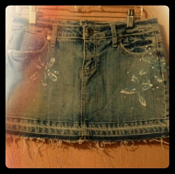 Jean mini skirt
