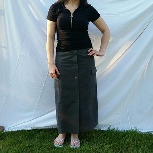 Eddie Bauer Long Cotton Pencil Skirt Side Pocket 4