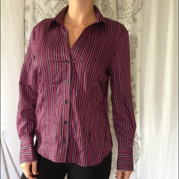 💜40% SALE💜Alfani striped button down top 💜 - Picture 2 of 5