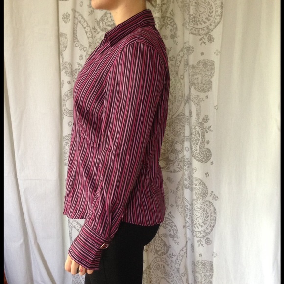 💜40% SALE💜Alfani striped button down top 💜 - Picture 3 of 5