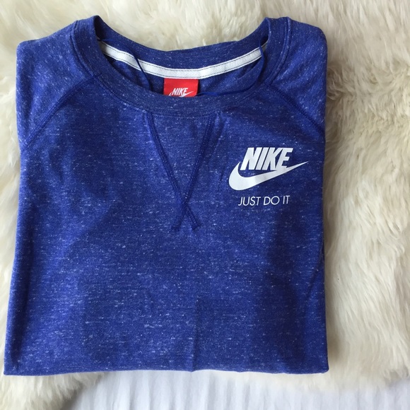 Nike Blue Marl Gym Vintage Long Sleeve Tee - Picture 3 of 3