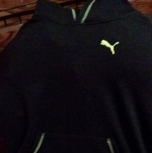 Black with neon green trim Puma sweater