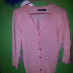 Pastel pink. Button down cardigan