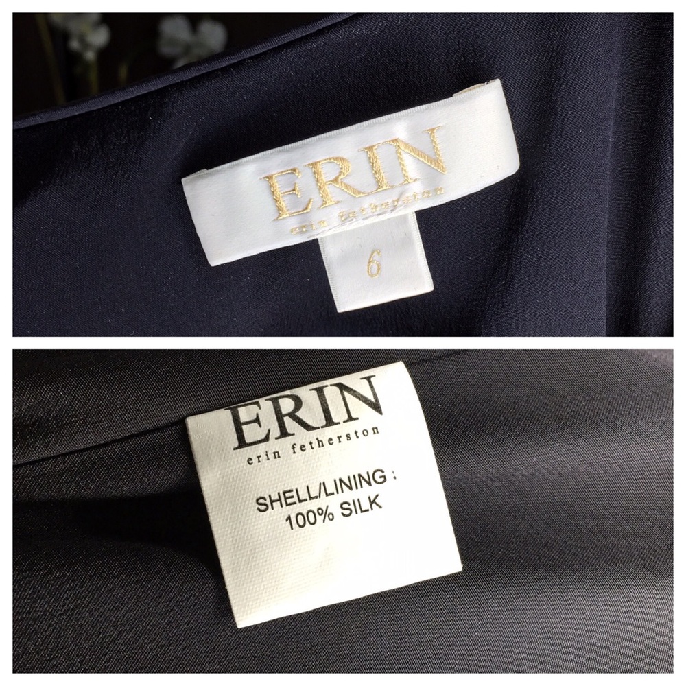ERIN FETHERSTON CAPE SLEEVE BUTTERFLY SILK DRESS - Picture 4 of 8