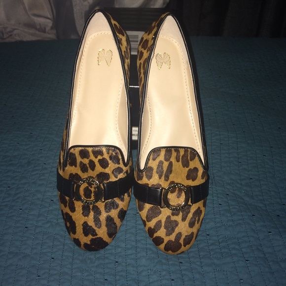 Brown leopard loafers new without tags