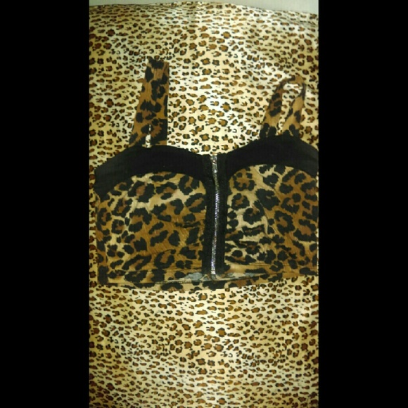 Charlotte Russe Cheetah Print Crop Top