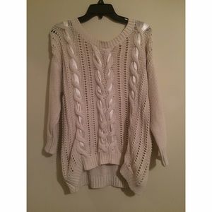 Lauren Conrad Cream Ribbon Sweater