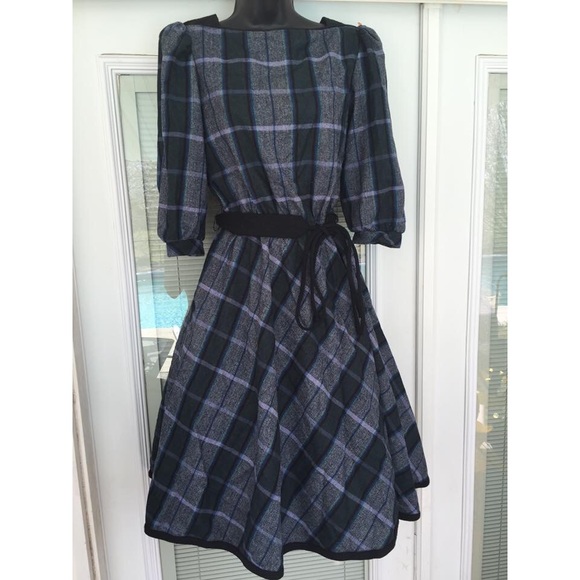 Vintage Plaid Day Dress